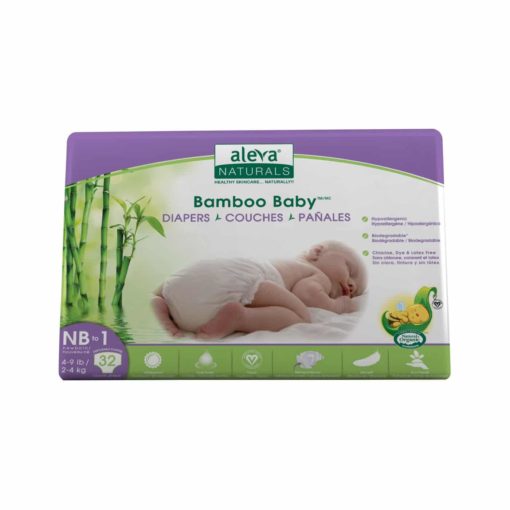 Aleva Naturals Bamboo Baby Diapers, Size 1